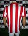 Classic Red and White Retro Style Piqué Shirt with Drawstring 6
