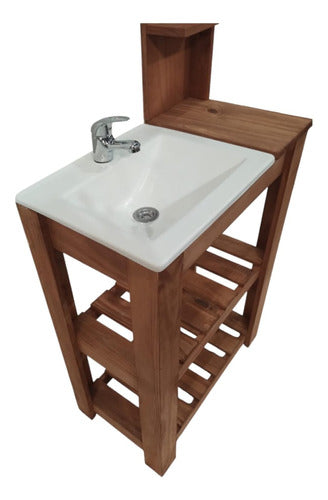 DF Hogar Double Deck Vanity with Sink and Faucet 1