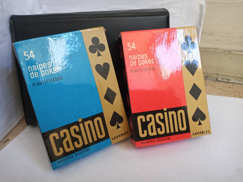 Naipes Casino. Poker. 2 Mazos De 54. En Estuche De Lujo.1970 1