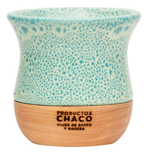 Mate Ceramic Elemental Chaquito Wood + Bulb + Cover - Mate Ceramica Madera Chaquito Elemental + Bombilla + Funda