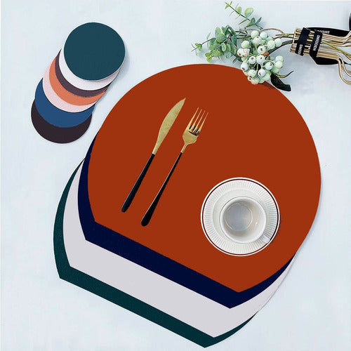 Supercover Semi Circular Recycled Leather Table Mat 6