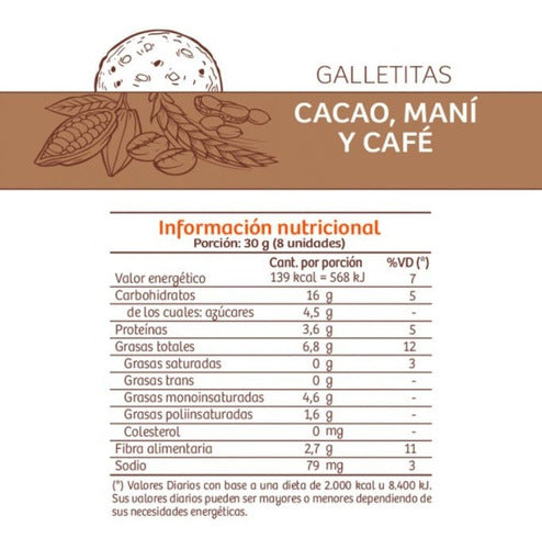 Zafrán - Sweet Cookies (Cacao, Peanut, and Coffee) x6 Units 2