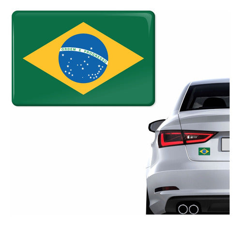 Adesivo Bandeira Brasil Carro Moto Capacete Resinado Bd1 Fgc 1