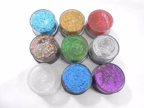 Ydnis 2 Potes Brillo Gel Gibre Glitter Maquillaje Artistico 0