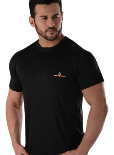 Men's Black Sports T-Shirt + Running Armband 1