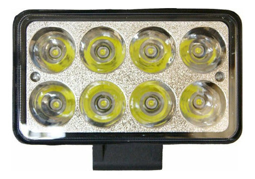 Pair of 8-Led Rectangular White Auxiliary Lights 24W 12-24V for Vehicle 1