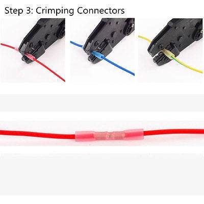 Aislado 100pcs 18-22 AWG Heat Shrink Terminals Connectors 4