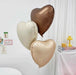 10 Globos Corazones Mate Color Retro Nude Crema Marron 2