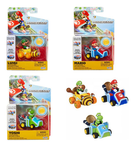 Pack 3 Figuras Mariokart Yoshikart Y Luigikart Originales 0