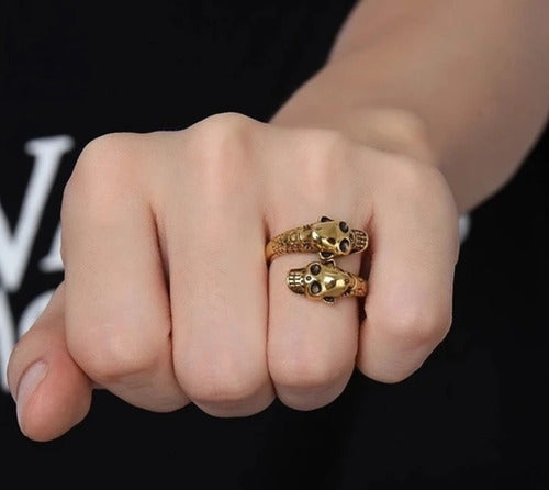 Rose.MVD Adjustable Double Skull Ring 1