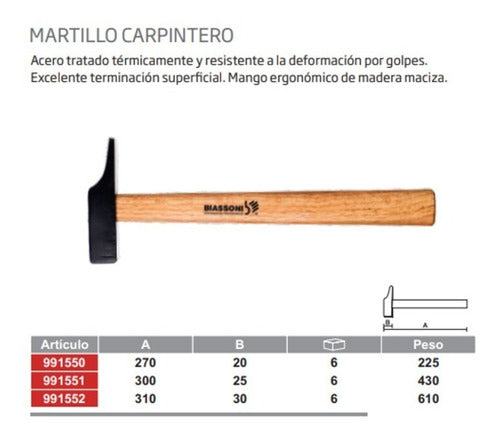 Biassoni Carpentry Hammer | 20 mm 2