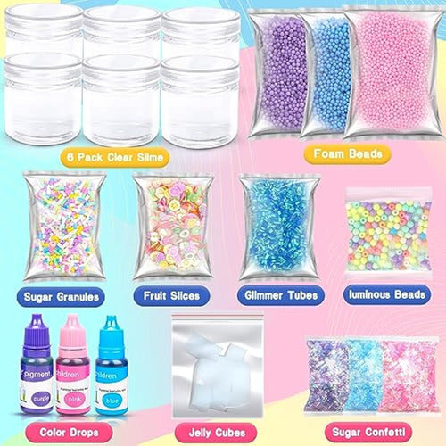 Klt Kit De Slime Transparente Para Niñas: Kits De 5