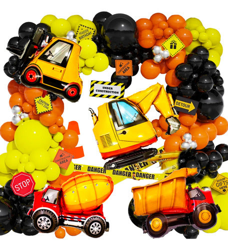 UNIVERSIA3 Cotillon 50 Art Globos Construccion Vehiculos Transportes Grua Clark 1