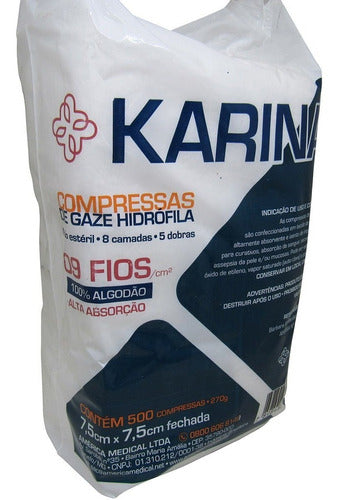 Kit 3 Pct Compressas De Gazes 9 Fios C/500 Karina Hospitalar 1