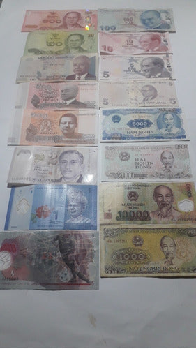 Lote Coleccionable 16 Billetes Sin Repetir Asia Y Europa 2