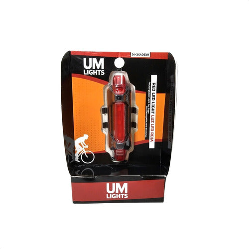 UM Rear Bike Light 5 Red LEDs USB Rechargeable 4 Functions 1