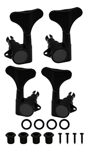 Yootones 4Pcs Sealed Bass Tuning Pegs Machine Heads 2R2L 1