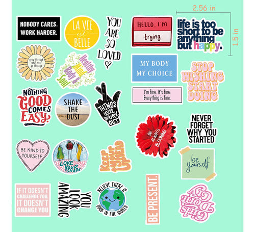 Woaixinghui 105 Inspiring Stickers Motivational Sticker Pack 2