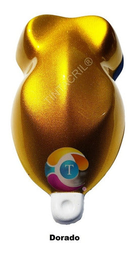 TINTACRIL Candy Two-Coat Paint Kit Gold 1L + Aluminum Base Two-Coat Paint 1L 6