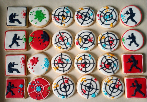 Hand-Decorated Paintball Theme Cookies 0