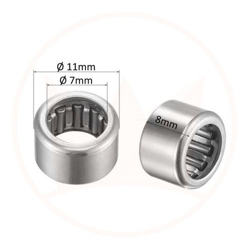 Rolamento De Agulha Hk0708 ( Hk071108 ) Ø7mm X Ø11mm X 8mm 1