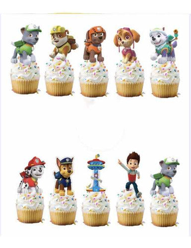 Pack 12topper Para Cup Cake Cumpleaños Paw Patrol 1