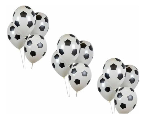 R12 Pack of 10 Soccer Ball Design Balloons 0