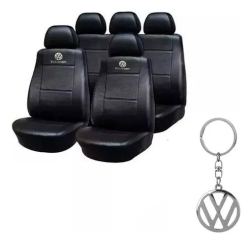 JC Volkswagen Seat Cover Set + Metal Keychain 0