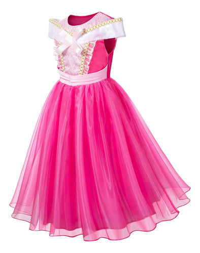 Disfraz De Princesa Aurora Para Niñas, Talla 4- 3