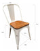 Homeshop Sillas Tolix X 4 Un. Diseño Industrial Metal Asiento Madera 1