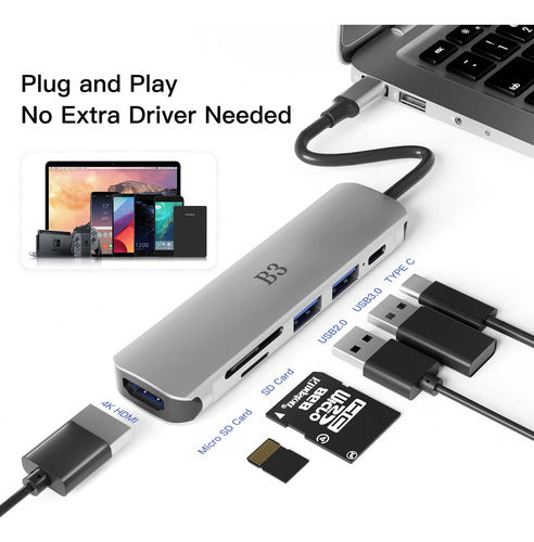 Adaptador Usb C Hub Hdmi Para Macbook Pro, Air Swith Y Otros 1