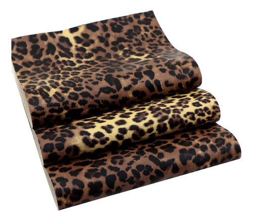 Cuero Sintético Leopardo Para Manualidades Y Accesorios 1