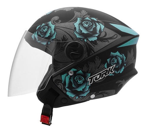 Casco New Liberty Three Flower Azul/negro Mate T 56 0