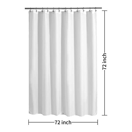 ALYVIA SPRING Waterproof Fabric Shower Curtain Liner White with Weighted Hem 6