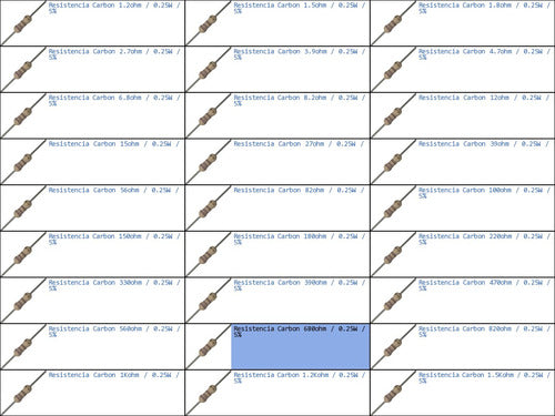 Pack of 20x Carbon Resistor 680ohm 0.25W 680E - Set of 20 Resistors 1