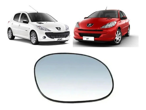 Mirror Glass with Base for Peugeot 206 1999-2001 Original F 3