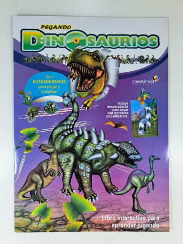 Lote X 4 Libros Pegando Dinosaurios Con Autoadhesivos 2