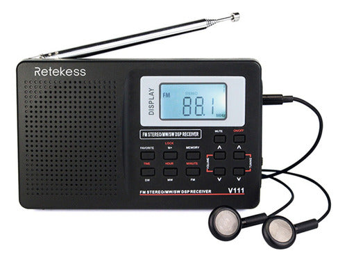 Portable V111 Rec Sd Aux AM/FM Alarm Clock 10khz Radio 3