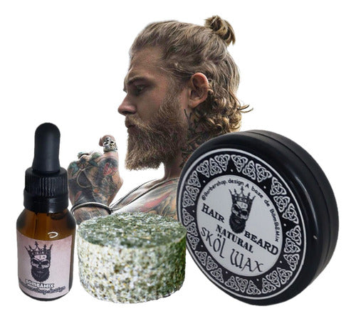 Aceite Cera Moldeadora Y Shampoo Crecimiento Barba Y Cabello 0