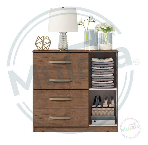 Mulata Comfortable Dakar Dresser with 4 Drawers and 1 Door 2