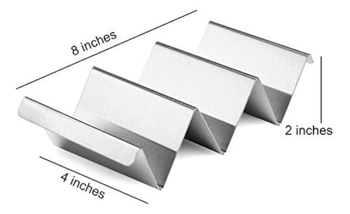 Artthome Taco Holders 4 Pack - Stainless Steel Tray Style 1