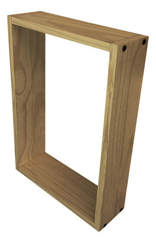 Sajo Modern 43x30 Hanging Cube Shelf - Solid Wood 0