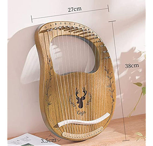 KASVER URUGUAY Lyre Harp, 16 Cuerdas Caoba Madera Maciza Cuerda De Metal In 1