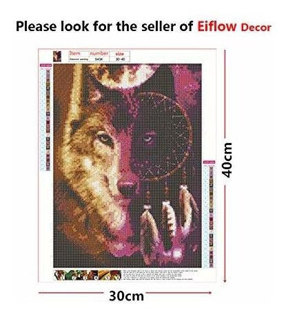 Eiflow Diamond Painting Art Kits For Adults Wolf, Full Drill Embroidery Art Craft (30x40cm) 1