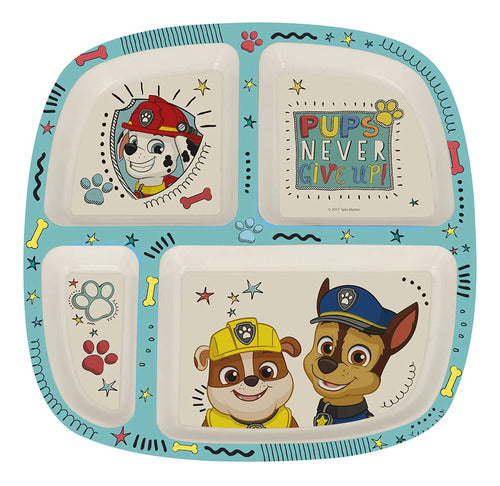 Stor Bamboo Fiber Paw Patrol Divided Plate 0