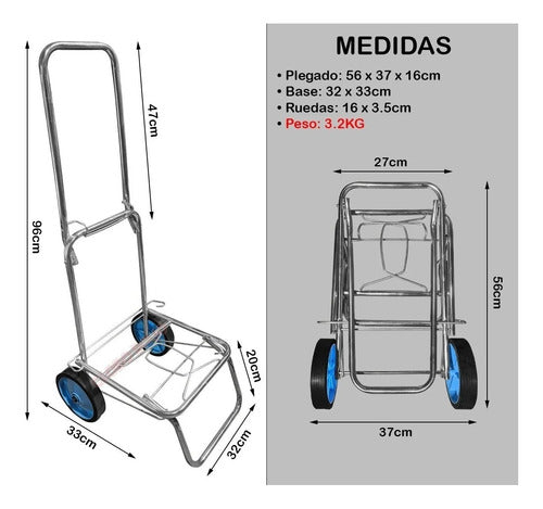 Metalurgica Increta Foldable Reinforced Zinc Cart 80kg Wider 0