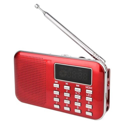 6 × Portátil Fm / Am Rojo Radio Altavoces Multimedia Color C 5