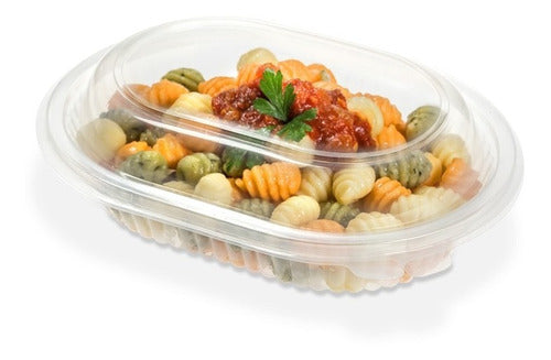 Cotnyl Disposable Microwave Safe 105 Oval Container with Lid (Pack of 100) 0