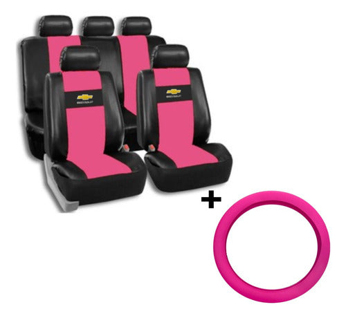 JC Funda Cubre Asiento Rosa Y Cubvol De Silicona Para Corsa 0