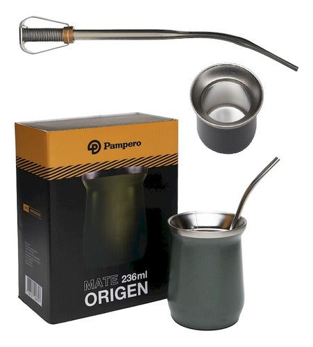 Pampero Mate De Acero Pampero Origen Verde Con Bombilla 6